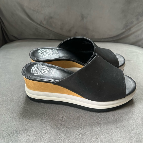 Vince Camuto Black and Gold Women's Mules - Picture 2 of 3